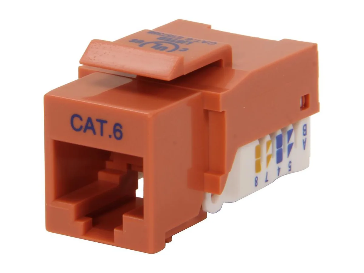 sakose sakose RJ45TL-O Cat 6 Tool Less Keystone Jack Orange — product photo