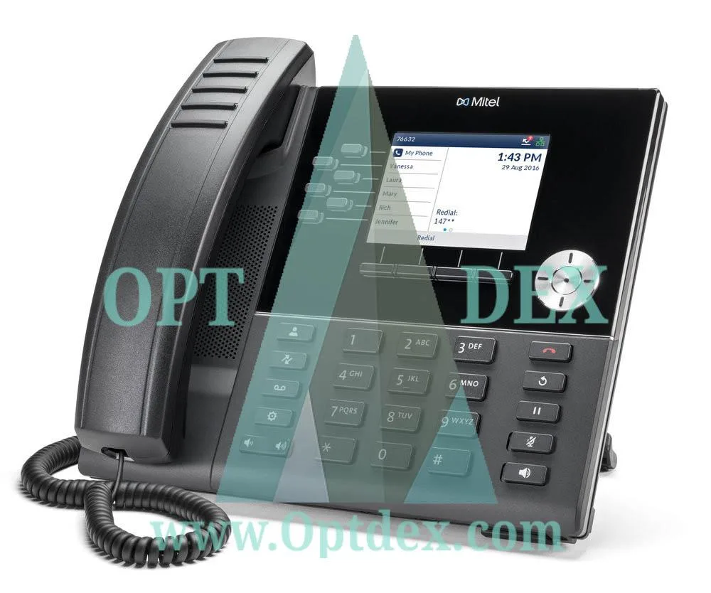 Mitel 6920w IP phone in dark finish with colour display and handset