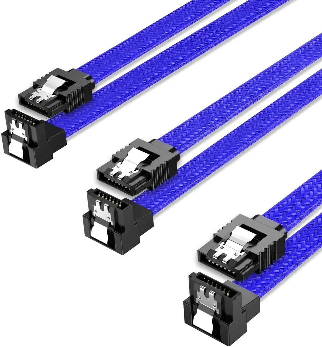 Bailink Bailink SATA cable 3-pack 90° right-angle 6Gbps 50cm blue — product photo