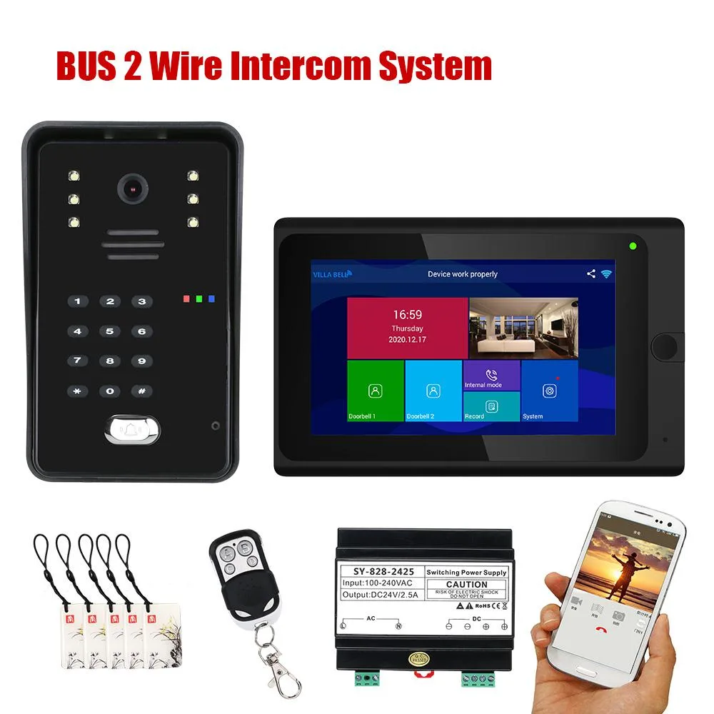 visiPower visiPower Wireless Wifi 7 Inch Doorbell BUS 2 Wire RFID Video Door Phone Intercom System 1 Monitor + 1 Camera — product photo