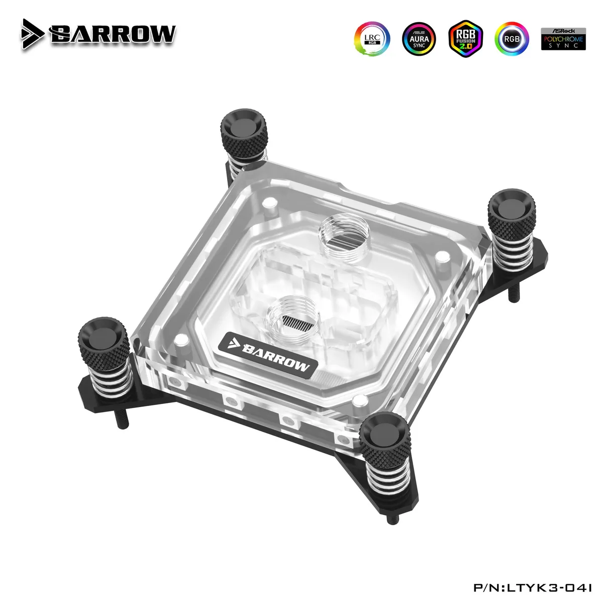 Barrow Mods Barrow Mods LTYK3-04I CPU Water Block Acrylic Microcutting Microwaterway Black — product photo