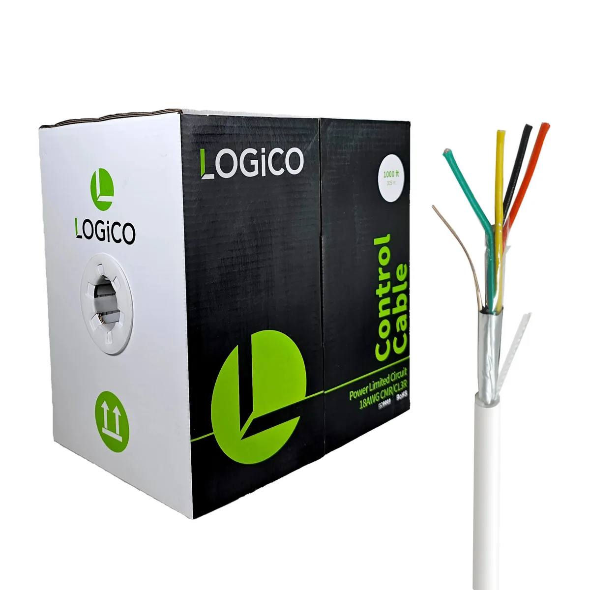 Logico Logico PLC4508 18/4 Shielded Security Cable 1000ft White — product photo