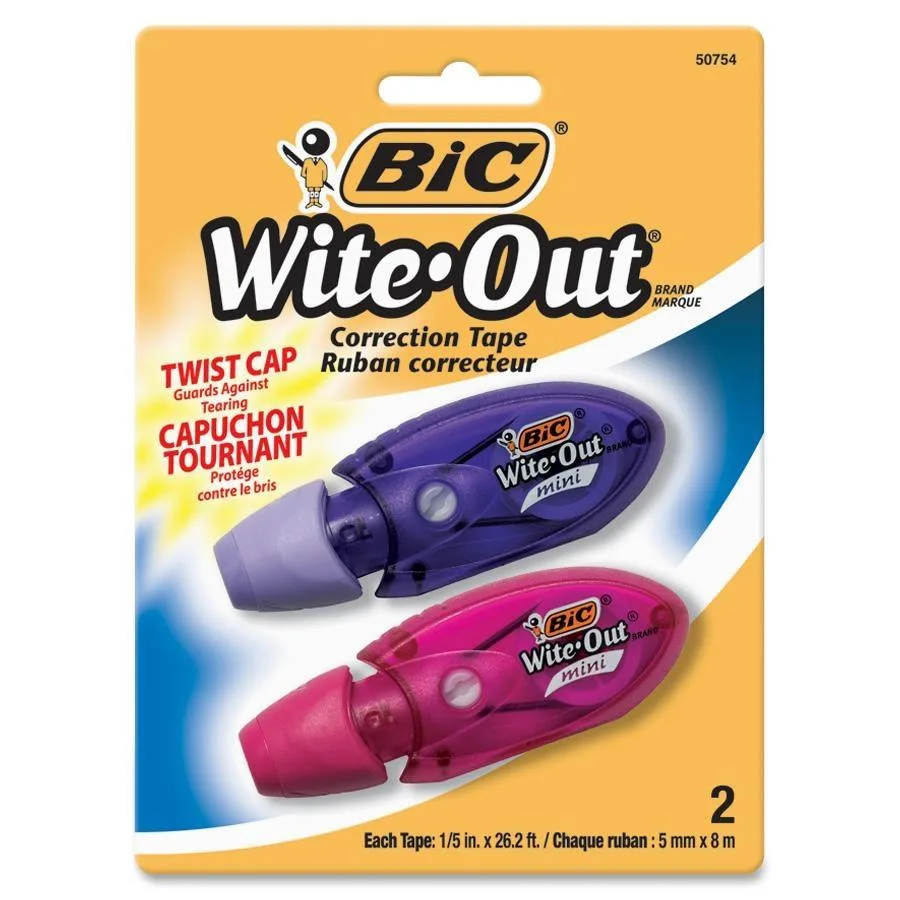 BIC BIC WOMTP21 Mini Correction Tape 2-pack 0.20" x 19.67 ft — product photo