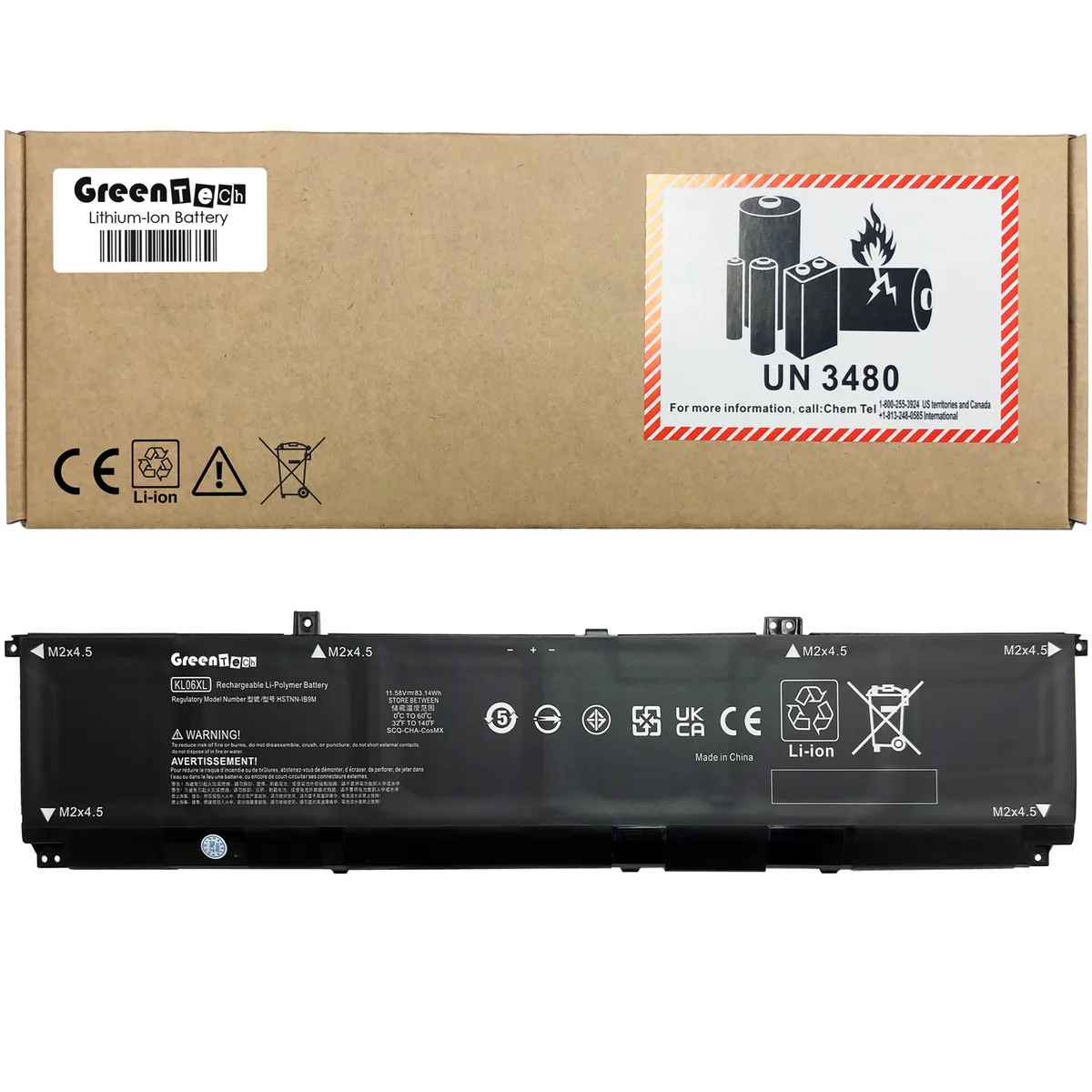 GreenTechLLC GreenTechLLC KL06XL 11.58V 83Wh 6-cell laptop battery — product photo