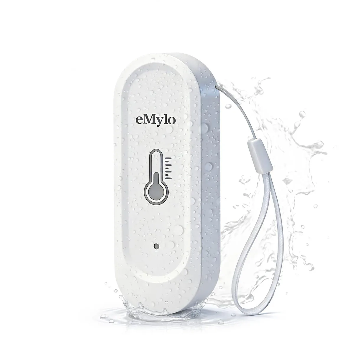 White rectangular sensor with rounded edges, IP65 rated