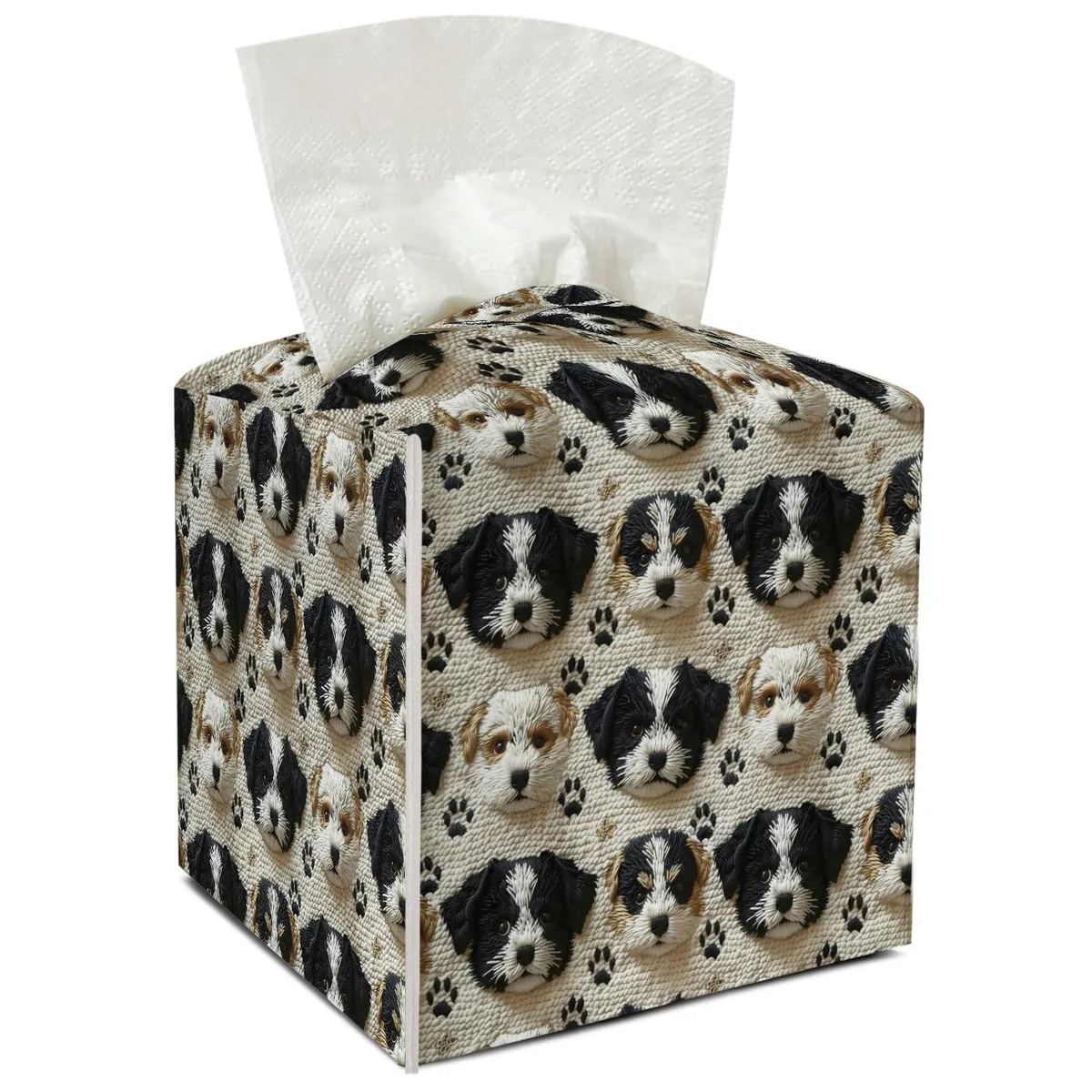  HUQIL FS670 leather tissue box cover Brown 03 3.5×14.2×20.3 cm — product photo