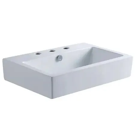 White ceramic vessel sink, round bowl shape, glossy finish, 38 cm diameter