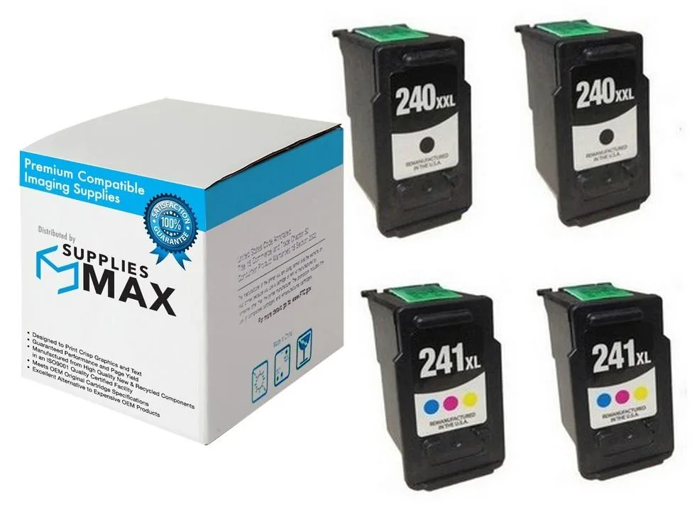 SuppliesMax SuppliesMax PG-240XL/CL-241XL High Yield Inkjet Combo Pack (2 Black/2 Color) — product photo