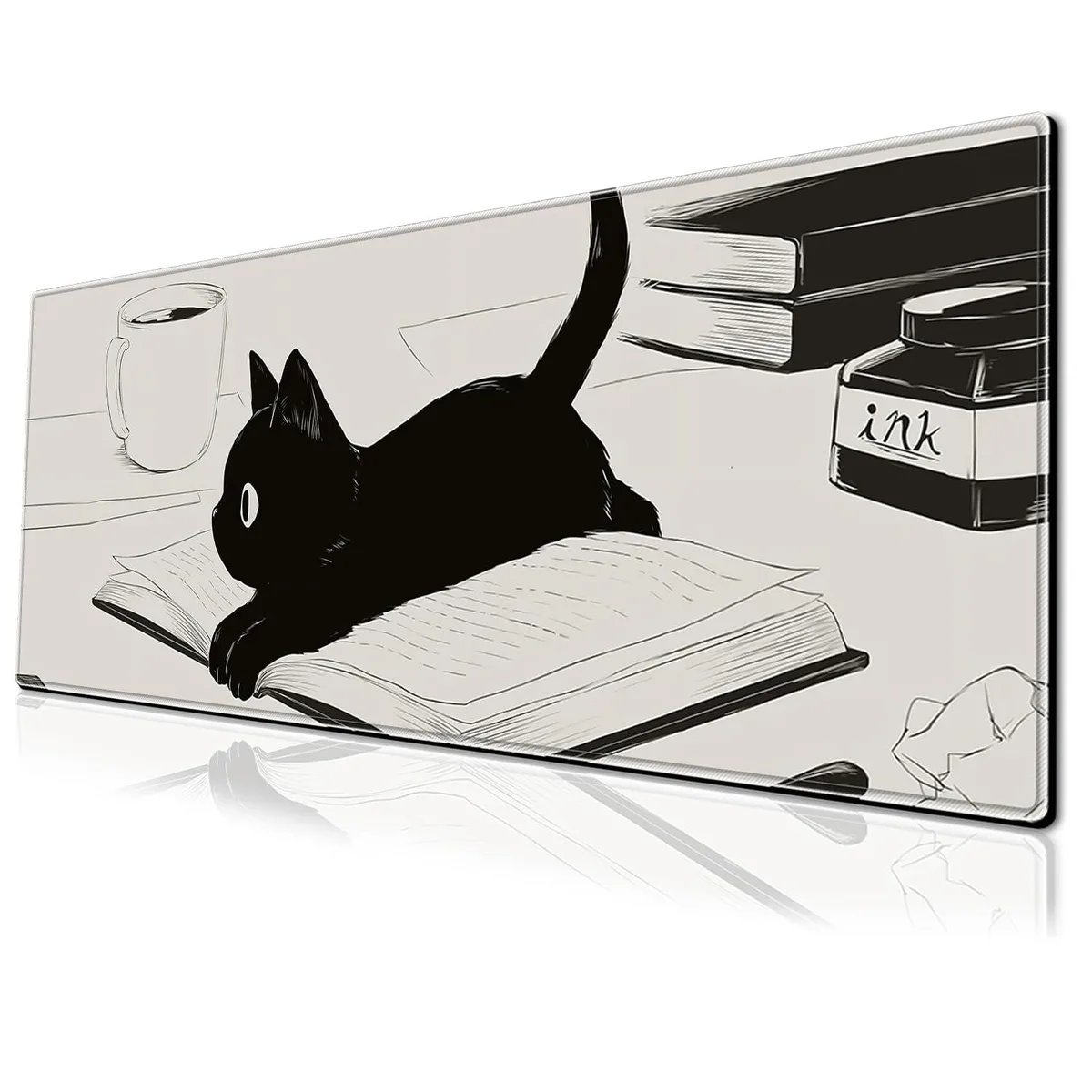 PEPYJAN pdda1 Black Cat2 Mouse Pad 31.5 x 11.8 Inch — product photo
