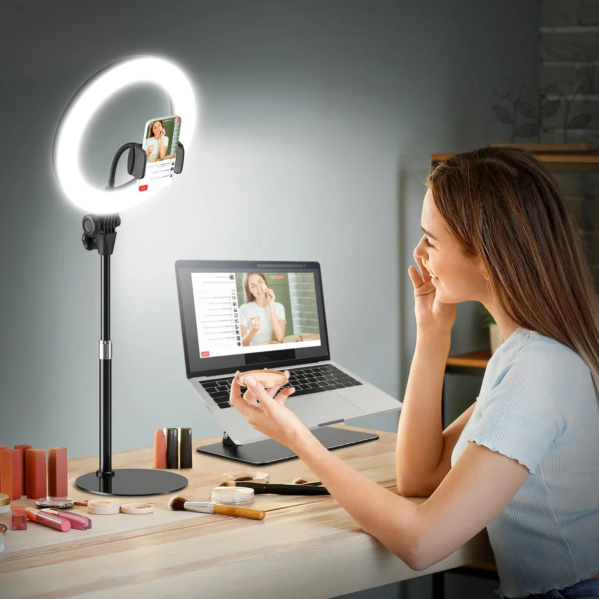  Evershop 10'' Desk Ring Light with Stand and Phone Holder — product photo