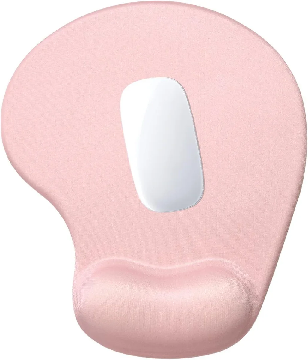 BAOFENG BAOFENG Ergonomic Mouse Pad Gel Wrist Rest Pink 9.5 x 8.3 inch .9 inch thick — product photo
