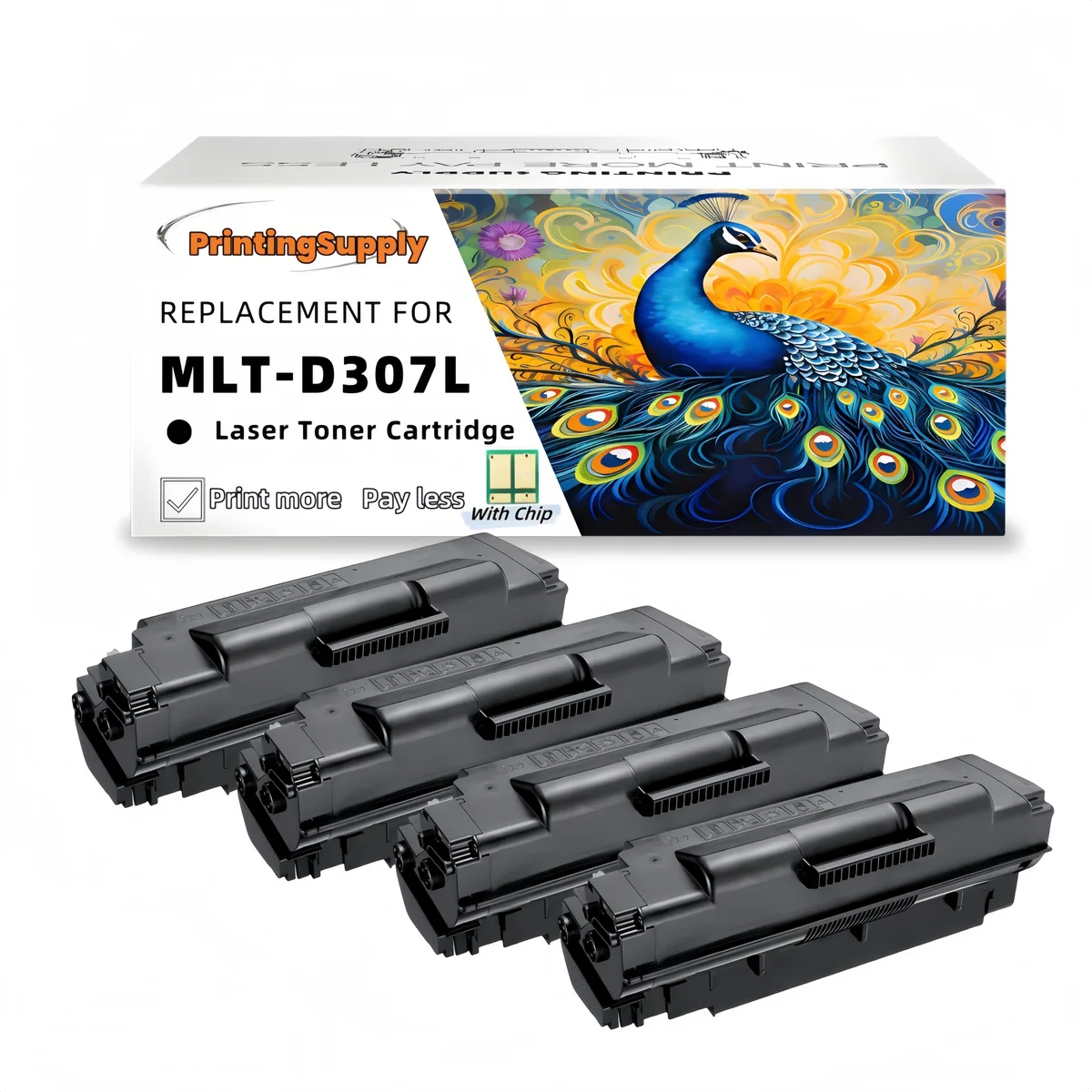 Aster Graphics Inc Aster Graphics Inc MLT-D307L Black Toner Cartridge 4 Pack 15000 Pages — product photo