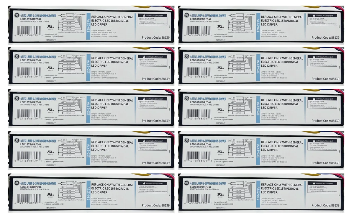 GE Lighting GE Lighting 88139 4-Lamp LED Driver 72W 120-277V 0-10V Dimming Case of 10 — product photo