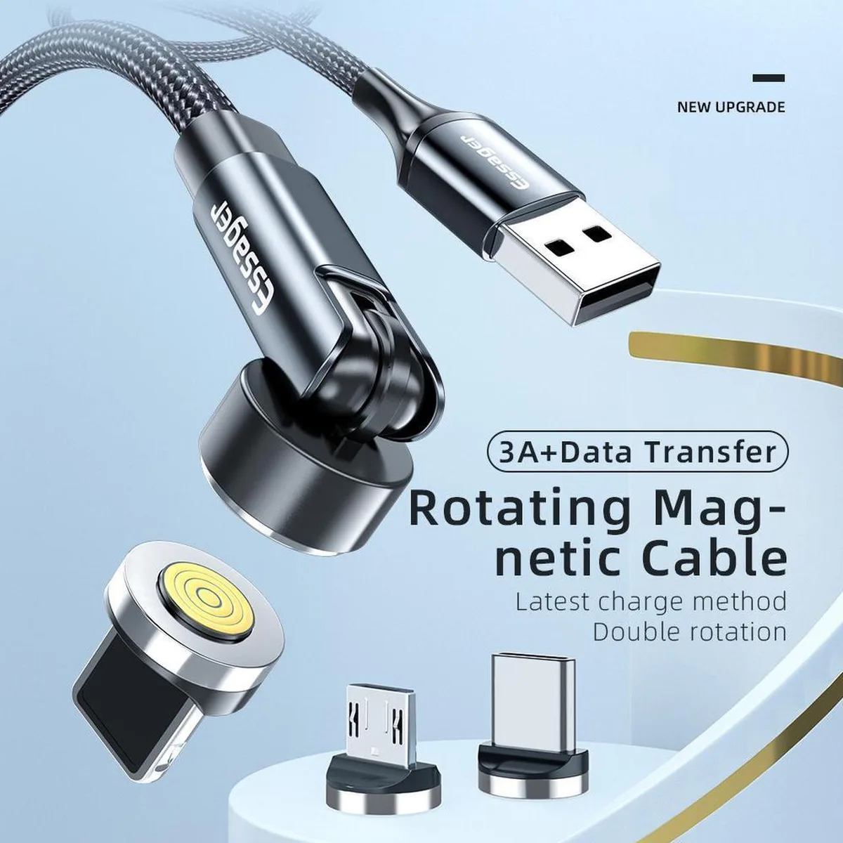 SMUGDESK SMUGDESK USB A to USB C Cable 540° Rotating Magnetic 6.6ft — product photo