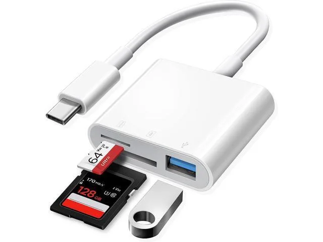 Manw Manw USB-C SD/MicroSD Card Reader iPhone 15 iPad Mac Galaxy — product photo