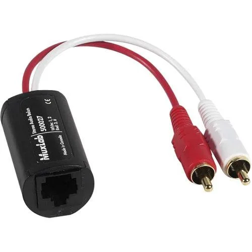 MuxLab 500027 stereo audio balun with pigtails