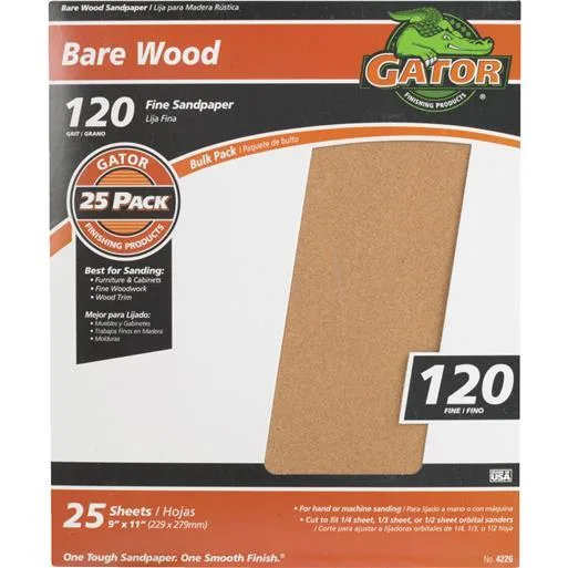 Ali Indistries Inc Ali Industries Inc 4226 120 Grit Garnet Sandpaper 9x11 25 Sheets — product photo