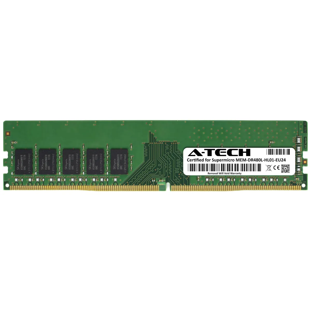 A-Tech A-Tech 8GB DDR4 2400MHz ECC Unbuffered UDIMM 1Rx8 Supermicro Certified MEM-DR480L-HL01-EU24 — product photo