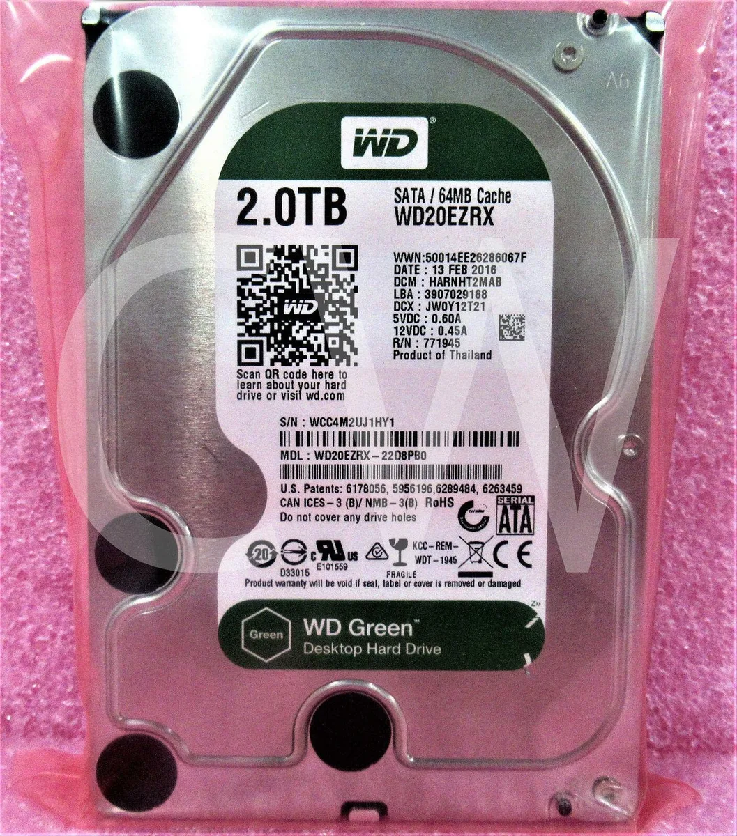 Western Digital Western Digital WD20EZRX 2TB 5400RPM 64MB 3.5" SATA internal hard drive — product photo