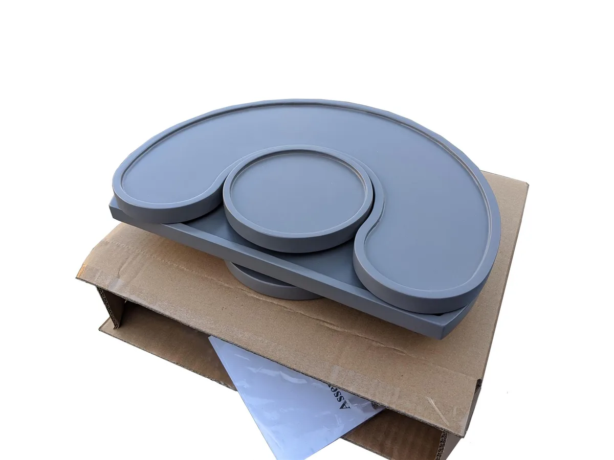 Elysian Elysian Two Tier Lazy Susan Light Gray 14 x 10.5 x 11 storage — product photo