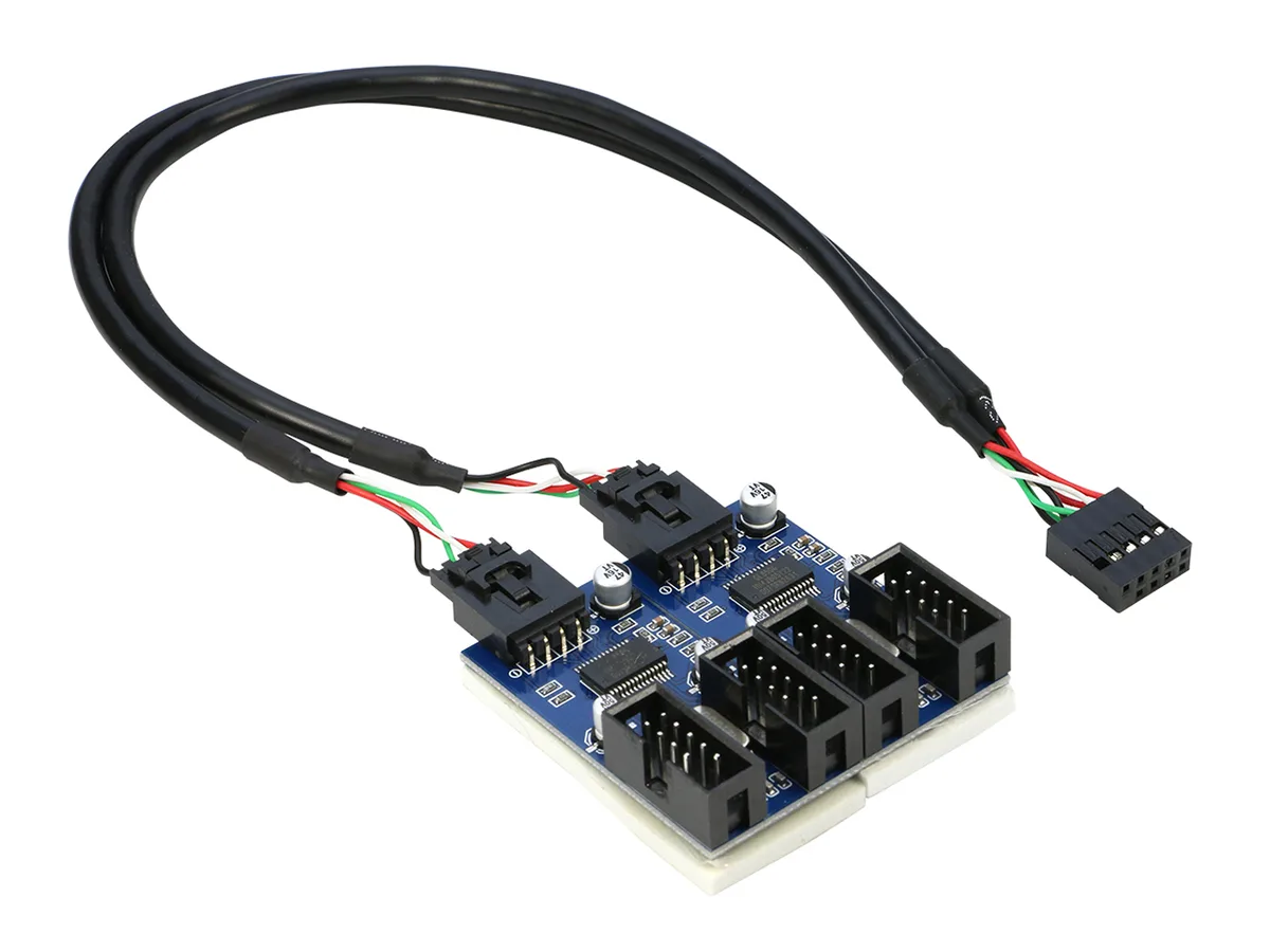 RIITOP RIITOP U21T4 9-pin USB 2.0 header male to 4 female splitter 30cm — product photo