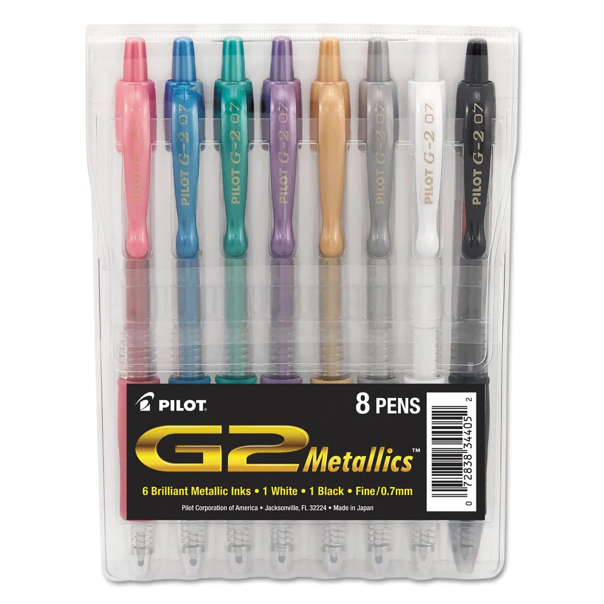 Pilot Pilot PIL34405 G2 Metallics Gel Ink Pen 8 Assorted Inks .7 Fine Point 80 Pack — product photo