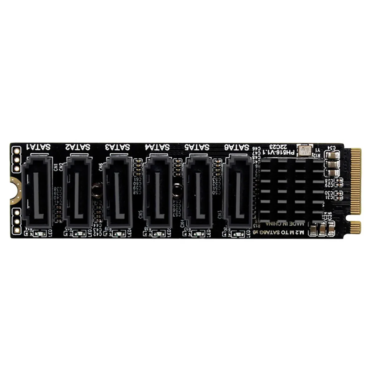 Yoetaun Yoetaun PH516 M.2 NVME to Sata 3.0 6 Ports Adapter ASM1166 Heatsink — product photo