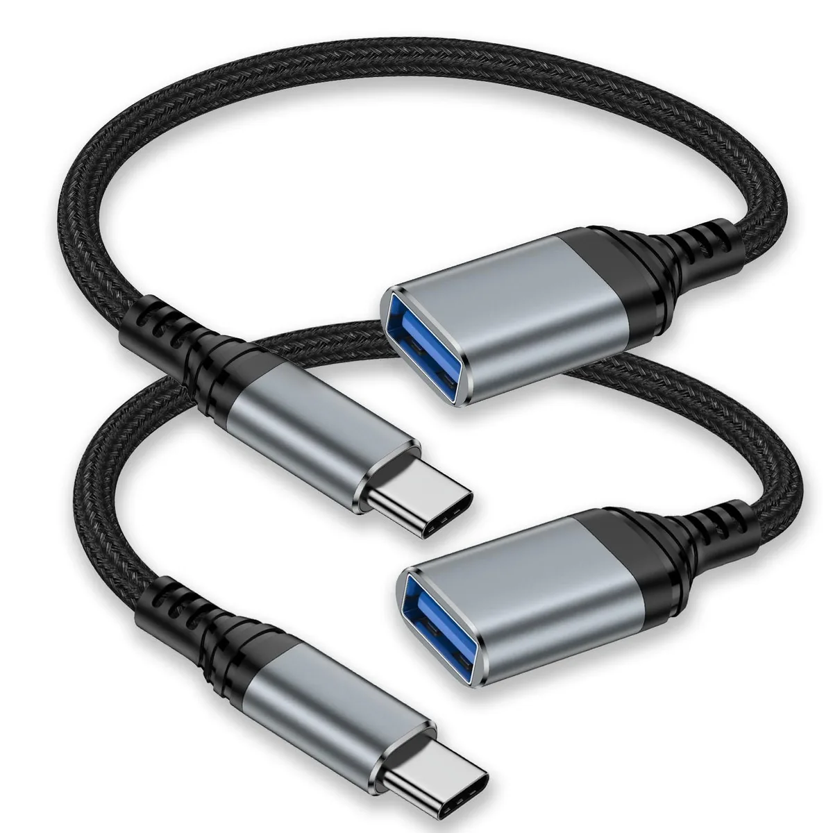 No Sew No Sew USB C to USB Adapter 5Gbps 2 Pack Grey — product photo