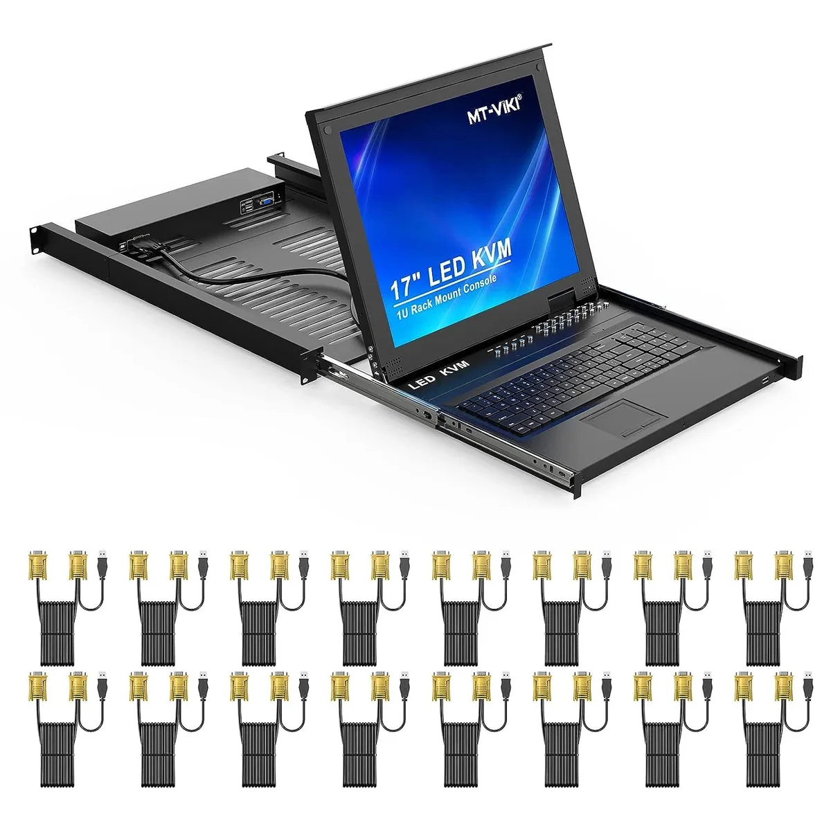 BFKK BFKK 16-Port VGA KVM Switch with 17" LCD Monitor — product photo