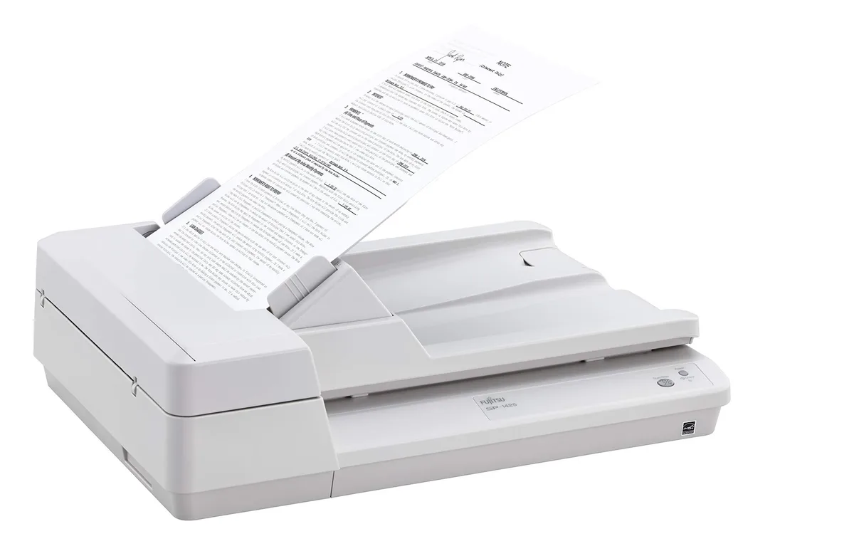Compact Ricoh SP-1425 colour duplex scanner with flatbed and ADF