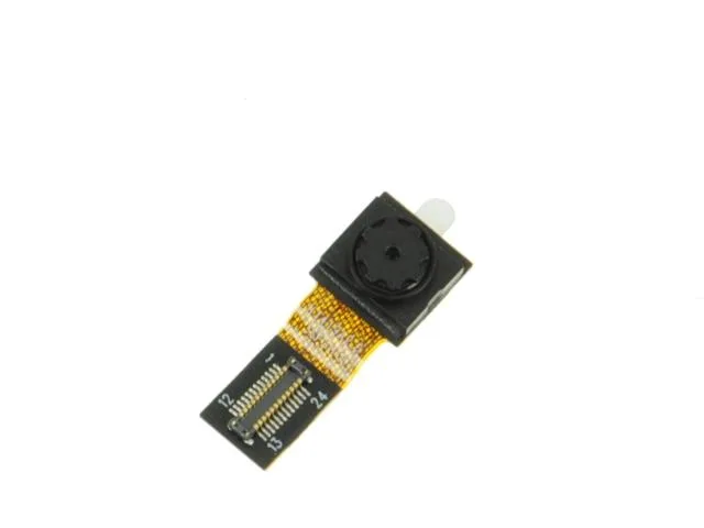 Small rectangular camera module for Dell Venue 8 3840 tablet, silver finish with lens and ribbon cable