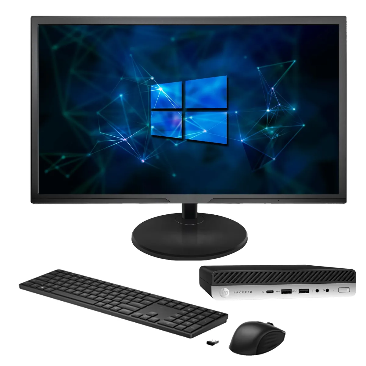 HP HP ProDesk 600 G4 Mini PC i5-8500T 8GB 1TB SSD 22" Monitor — product photo
