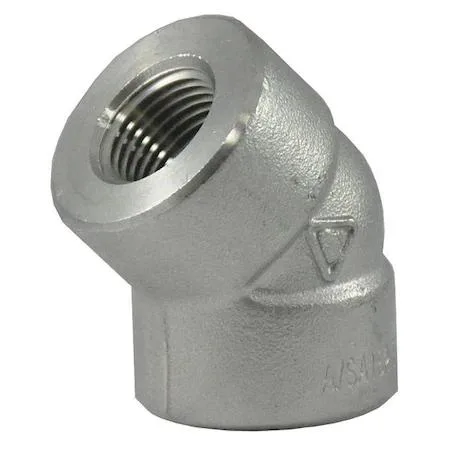 Stainless steel 45 degree elbow coupling with threaded ends
