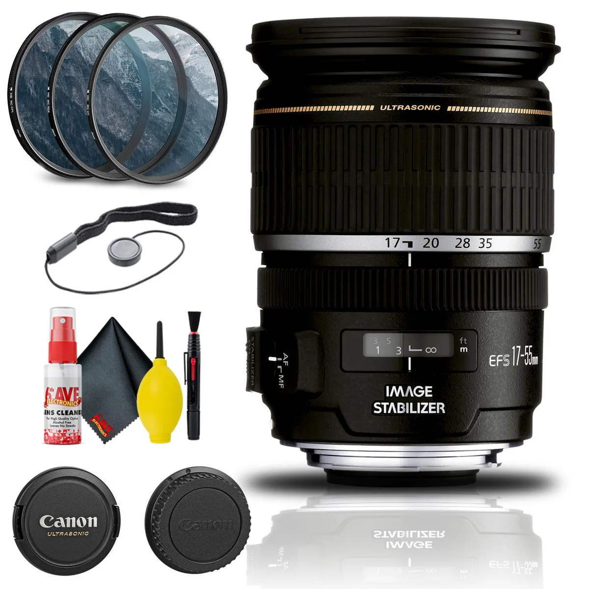 Canon Canon EF-S 17-55mm f/2.8 IS USM Lens + Filter Kit + Cap Keeper + Cleaning Kit — product photo
