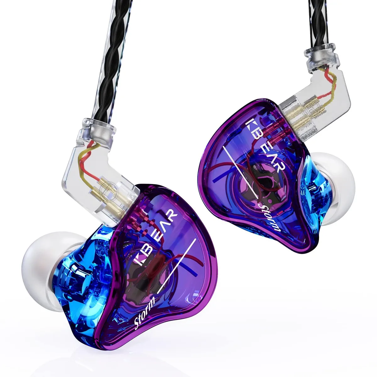  KBEAR Storm IEM 10mm dynamic driver 30 ohm 3.5mm detachable cable — product photo
