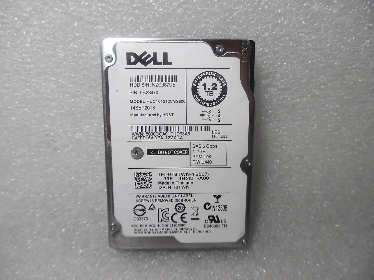 DELL DELL 1.2TB 10K 6Gb/s SAS 2.5 internal hard drive — product photo