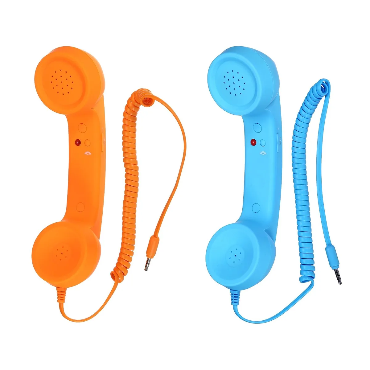 Unique-Bargains Unique-Bargains Retro Telephone Handset 2 Pack 3.5mm Orange Blue — product photo