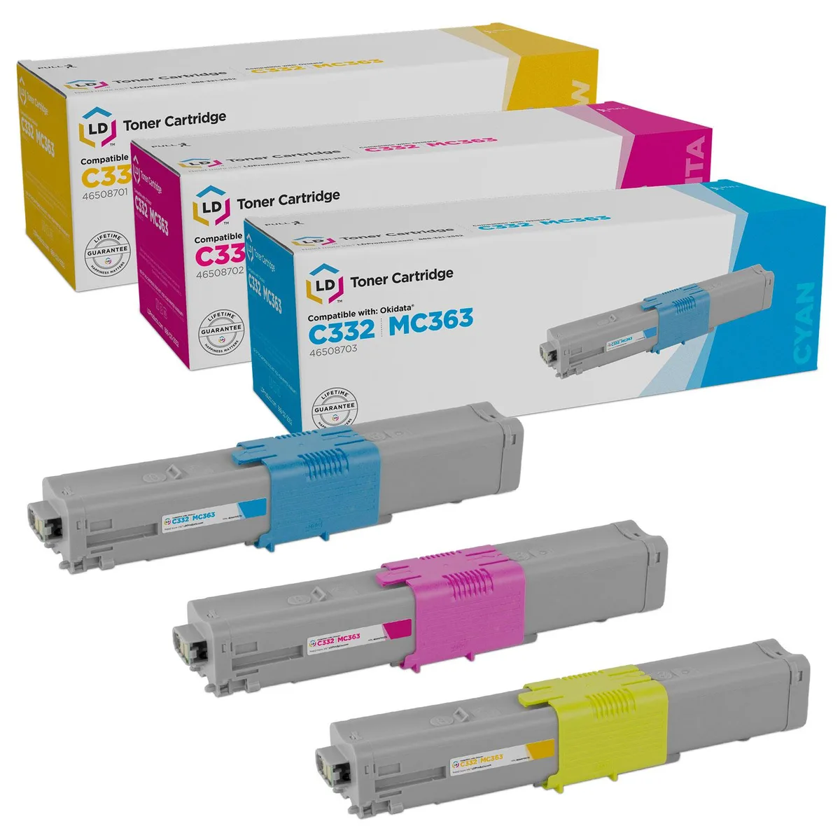 Oki Data Oki Data 46508701 46508702 46508703 Toner Cartridge 3-Pack 3000 Pages — product photo