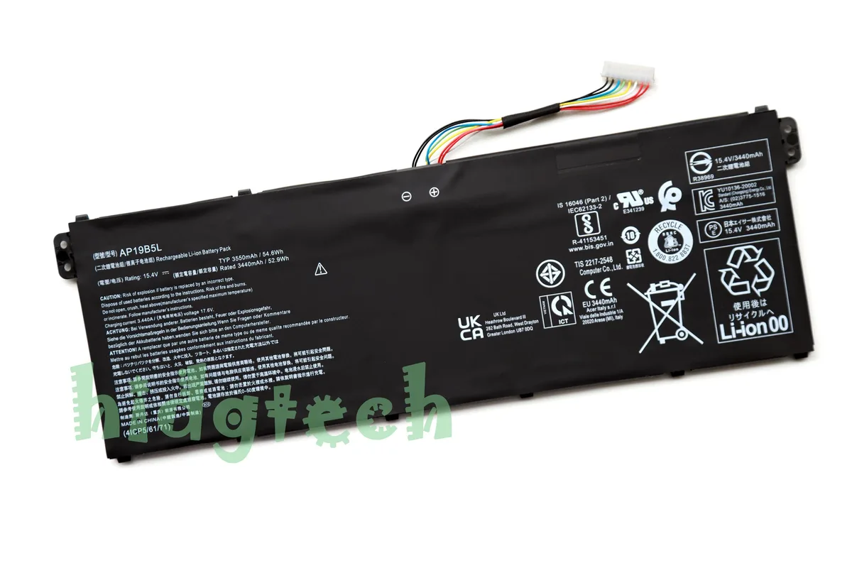 Beisite Beisite AP19B5L laptop battery 15.4V 54.6Wh 3550mAh black — product photo