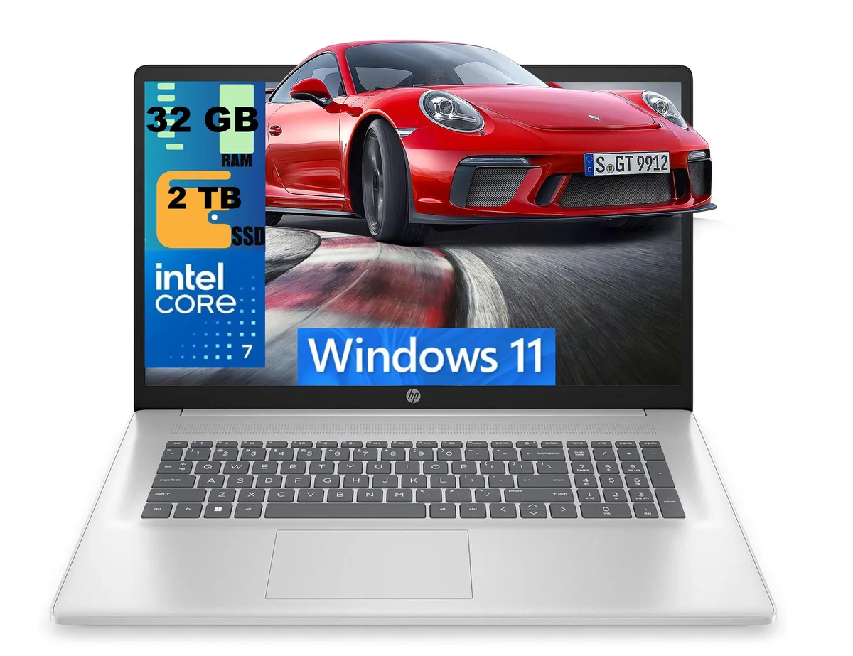 HP HP 17 laptop Intel Core 7 150U 10-core 32GB 2TB PCIe SSD 17.3" HD+ touchscreen Silver — product photo
