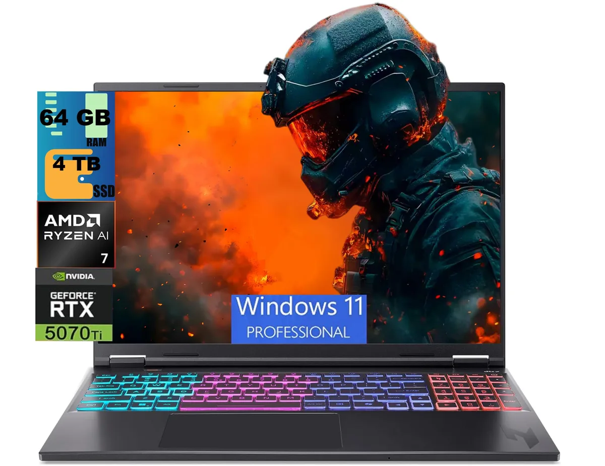 Acer America Acer America Nitro V 16S gaming laptop RTX 5070 Ti 12 GB 64 GB DDR5 4 TB PCIe SSD — product photo