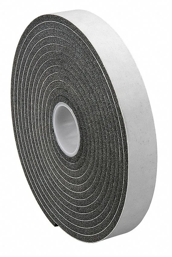 Roll of black vinyl foam tape, 250 mil thick
