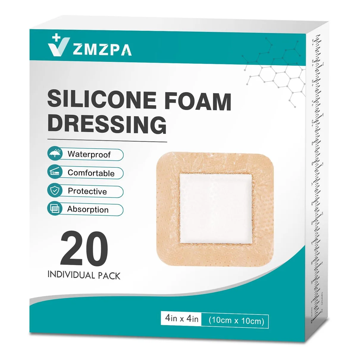  Baldwin Silicone Foam Dressing 4x4 inch 20 Packs — product photo