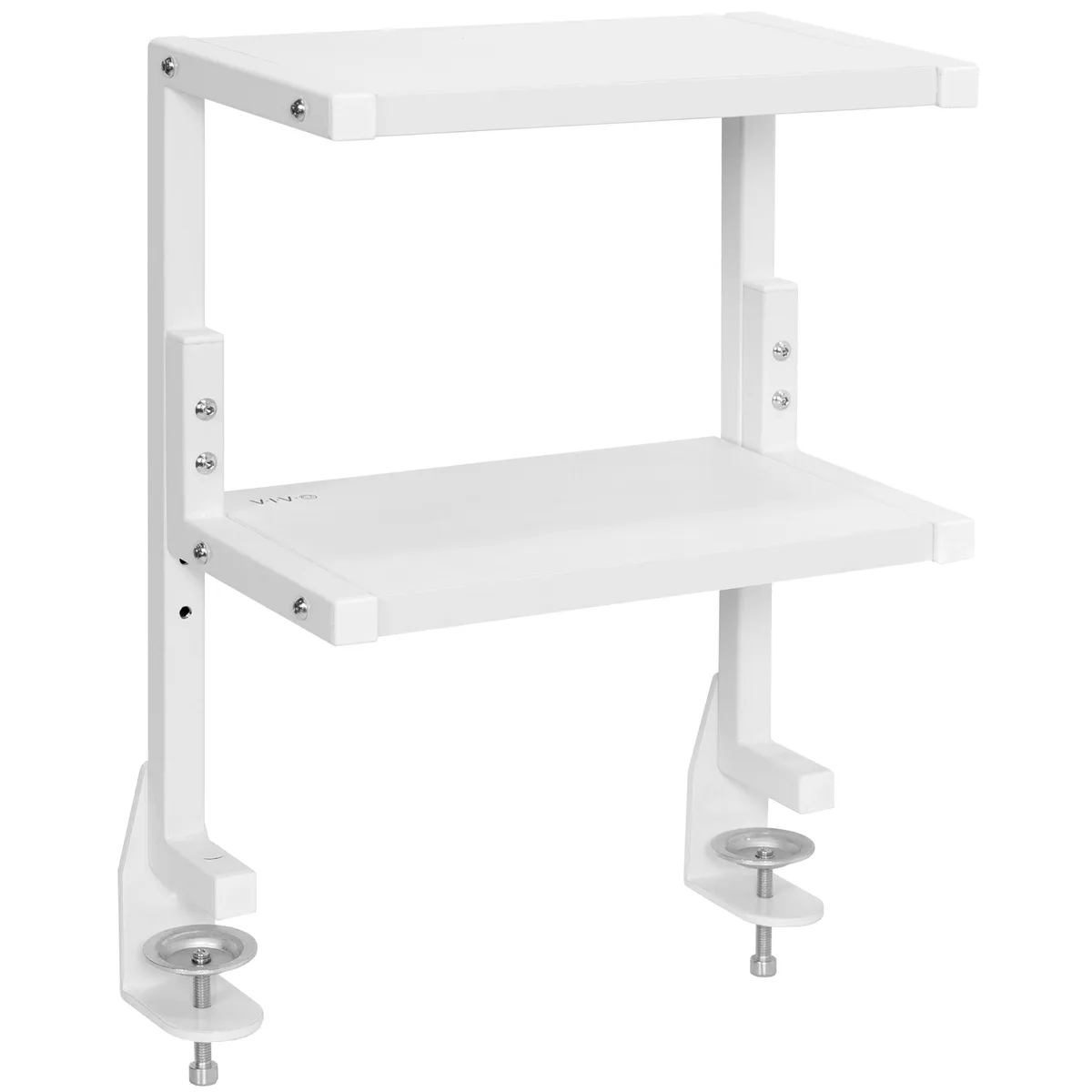 VIVO VIVO White 13" 2-Tier Clamp Shelf 12.6x7.1 15.4H 11lb monitor accessory — product photo