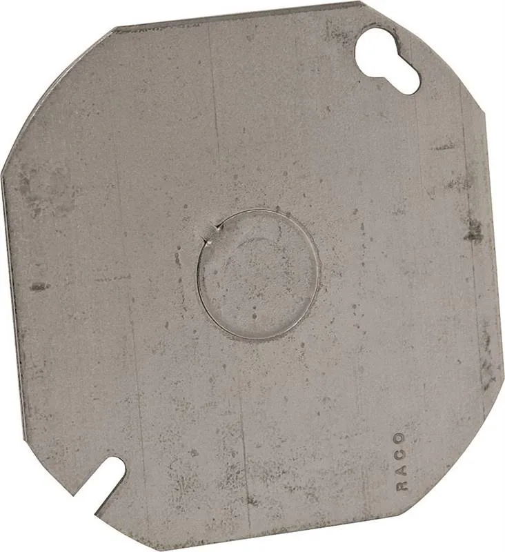 Hubbell Incorporated Hubbell Incorporated RACO 724 Octagon Box Cover 1 Gang Galvanized Steel KO Centered — product photo