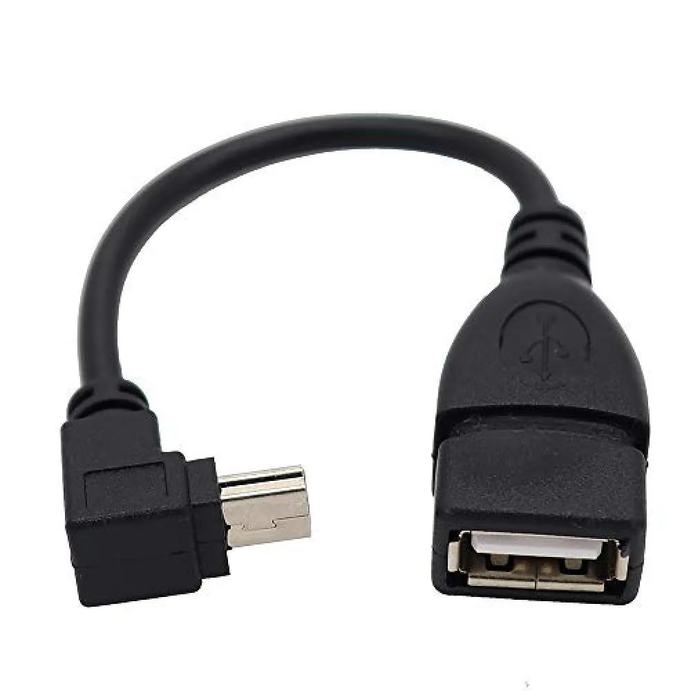 Japanese Import Japanese Import USB miniB male to USB A female 90° L-type OTG cable 14cm 480Mbps — product photo
