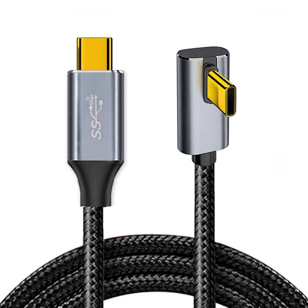 LORDWORLD LORDWORLD 90° USB 3.1 Type-C Male-Male Cable 10Gbps 100W 4K@60Hz 2m — product photo