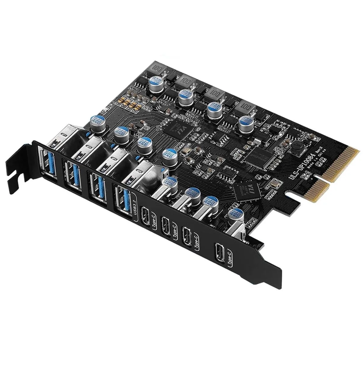 ESTONE ESTONE PCIE24A4C3.2 10 Gbps USB 3.2 8-Port PCIe Expansion Card (4× USB-C, 4× USB-A) — product photo