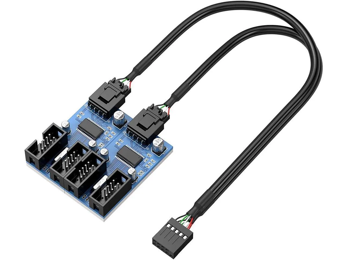 BUCIER BUCIER USB 2.0 9-pin header splitter 1 to 4 female 30 cm — product photo