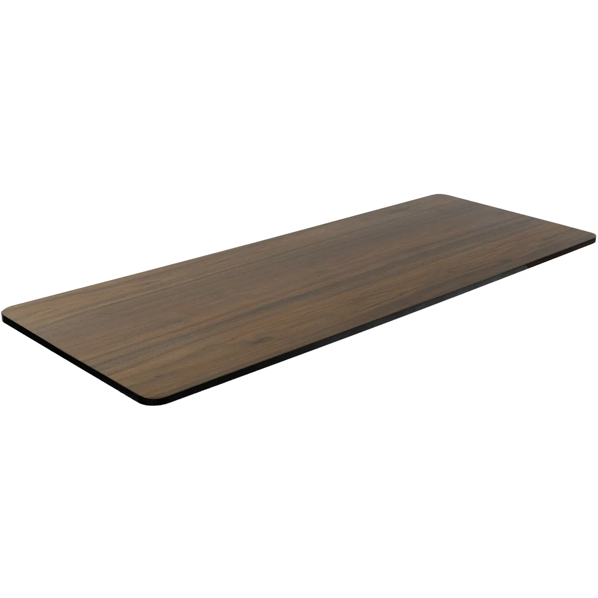 Dark wood MDF desktop, 59.3 by 23.8 inches, 0.8 inch thick, laminated water-resistant finish, pre-drilled for frame